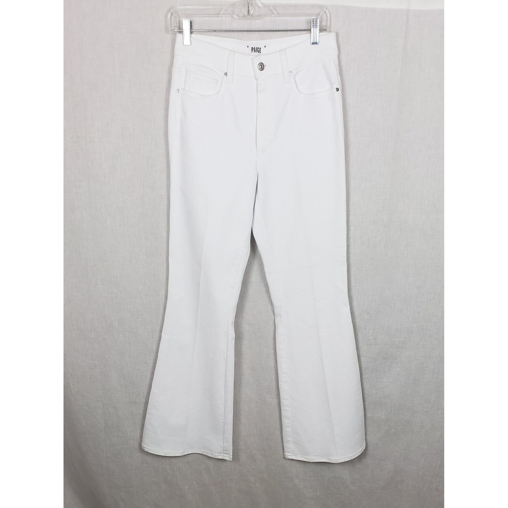 Paige Womens High Rise Flare Boot Cut Jeans White Stretch Denim 27 Casual Summer